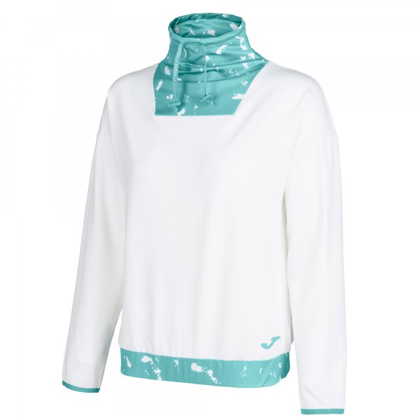 SWEATSHIRT NECK ELECTRA  WHITE-TURQUOISE WOMAN