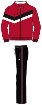 MULTISPORT HOODED RED-BLACK TRACKSUIT
