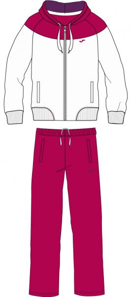 BEET JUICE-WHITE TRAK SUIT