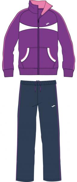 JUNIOR GIRL F.TERRY PURPLE-GREY-NAVY TRACKSUIT