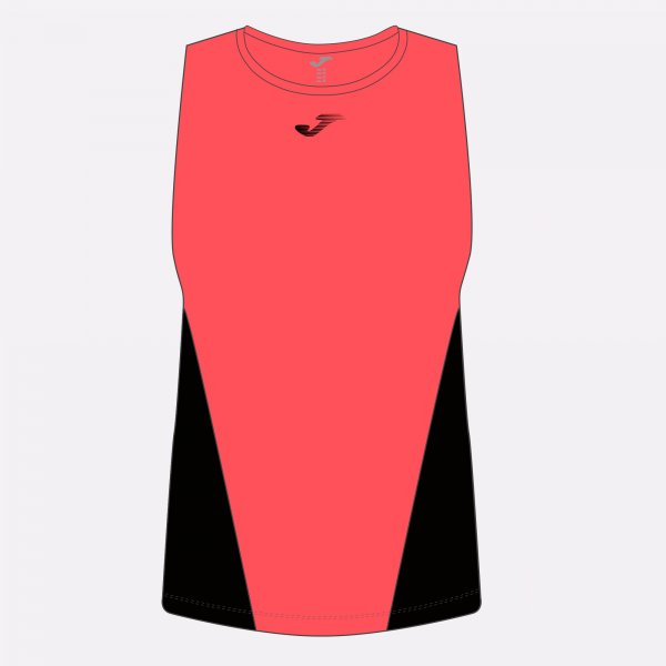 SUIDO T-SHIRT FLUOR CORAL-BLACK SLEEVELESS