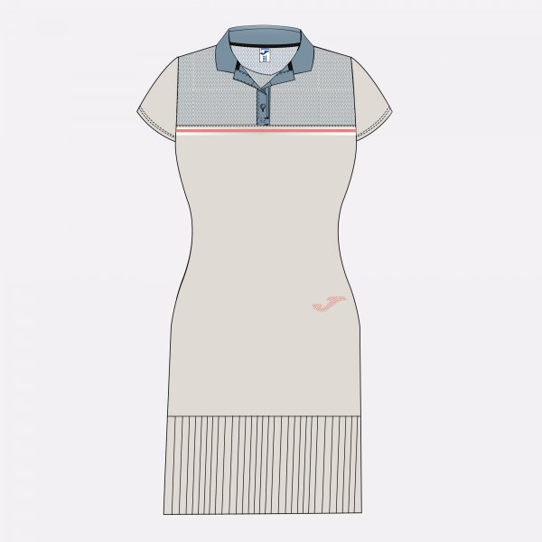 AQUIANA DRESS BEIGE-BLUE-PINK S/S