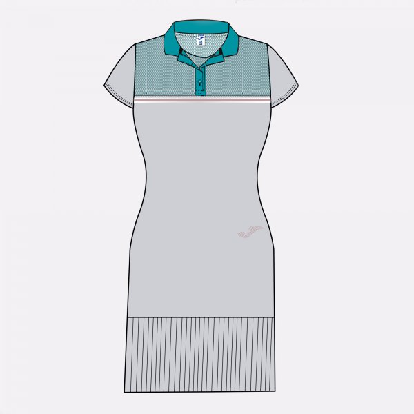 AQUIANA DRESS GRAY-GREEN-PINK S/S
