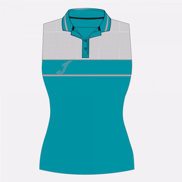 AQUIANA POLO GREEN-GRAY-PINK SLEEVELESS