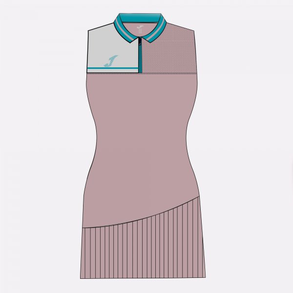 AQUIANA DRESS PINK-GRAY-GREEN SLEEVELESS