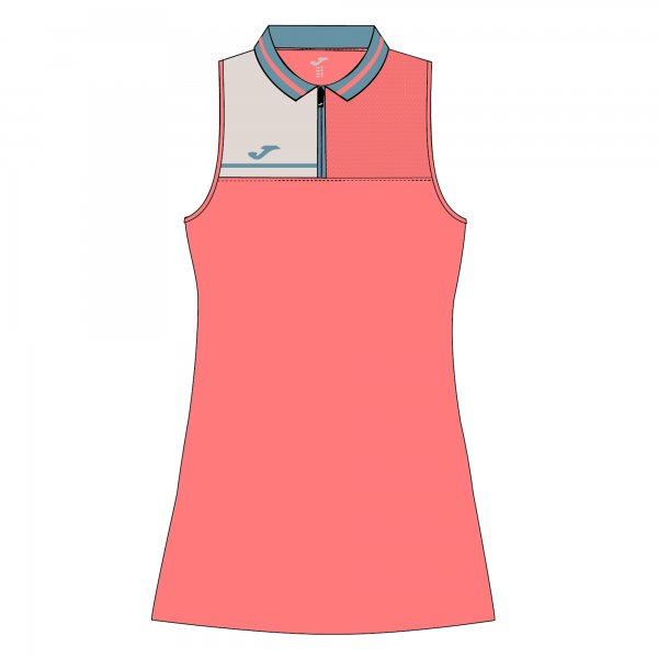 AQUIANA DRESS PINK-BEIGE-BLUE SLEEVELESS