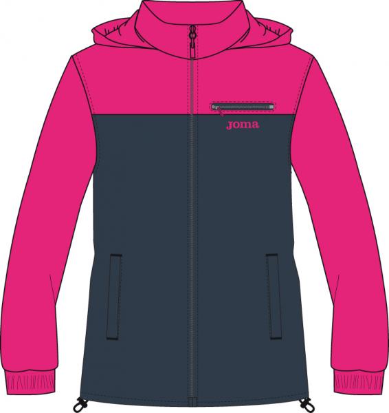 JUNIOR GIRL POLY. PINK-BLACK RAINJACKET
