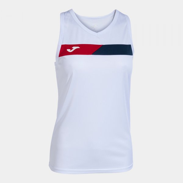 COURT SLEEVELESS SHIRT WHITE RED