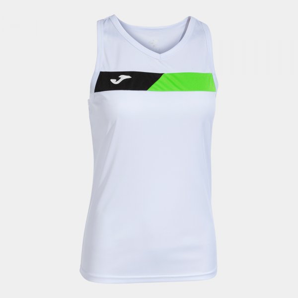 COURT SLEEVELESS SHIRT WHITE FLUOR GREEN