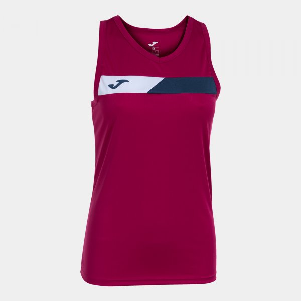 COURT SLEEVELESS SHIRT CRIMSON NAVY