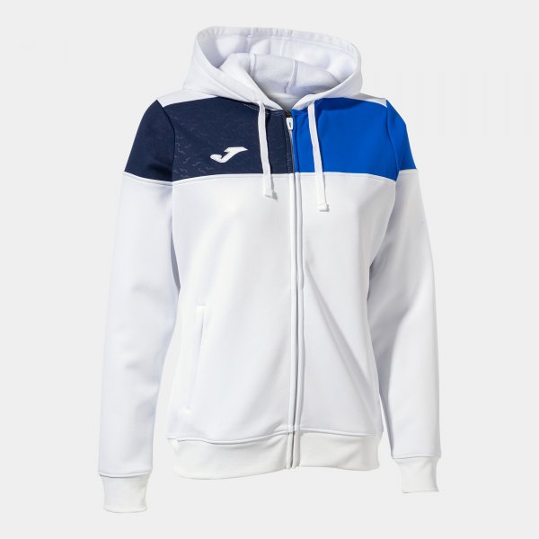 CREW V ZIP-UP HOODIE WHITE ROYAL