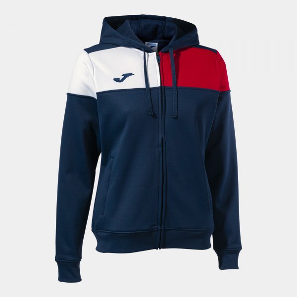 CREW V ZIP-UP HOODIE NAVY RED