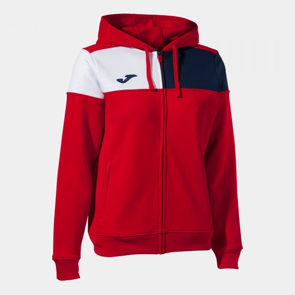 CREW V ZIP-UP HOODIE RED NAVY