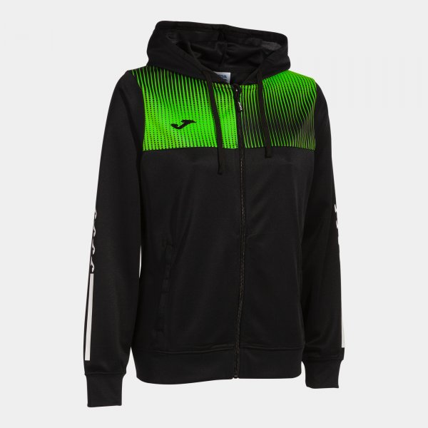 ECO SUPERNOVA ZIP-UP HOODIE BLACK FLUOR GREEN