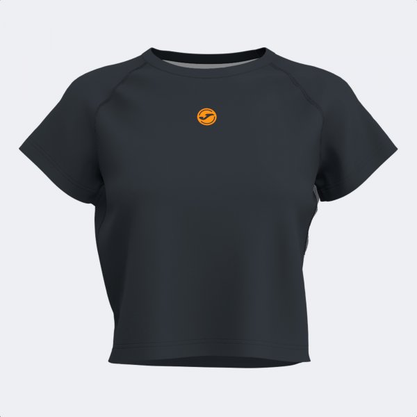INDOOR GYM SHORT SLEEVE T-SHIRT BLACK ORANGE