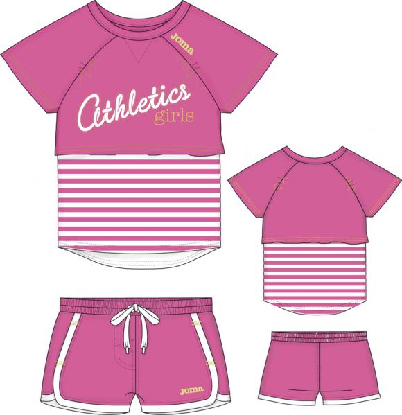 FUNNY SET (SHIRT+SHORT) PINK-WHITE