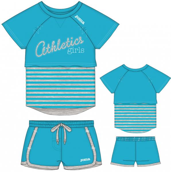 FUNNY SET (SHIRT+SHORT) BLUE-GREY