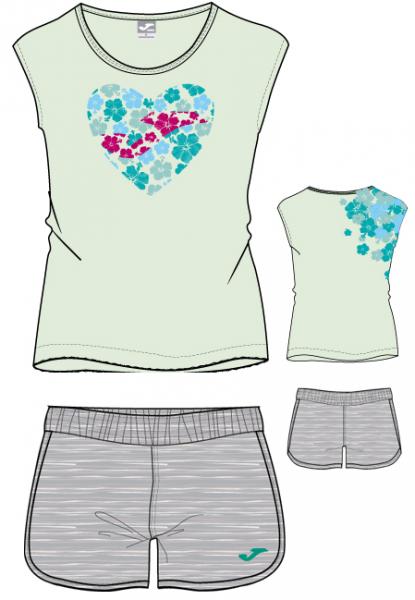 GREEN-FUCSIA S/S WOMAN SET