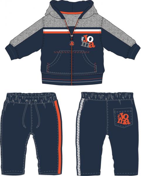 BABY COLLECTION GREY-ORANGE-NAVY TRACKSUIT
