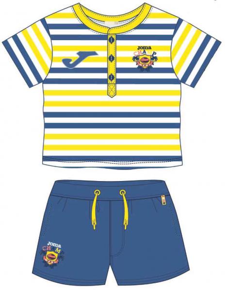 SET BABY BLUE CLUB SHIRT+SHORT YELLOW BLUE