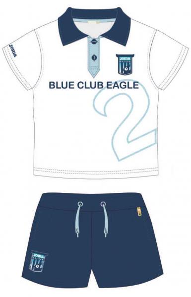 SET BABY BLUE CLUB POLO SHIRT+SHORT WHITE NAV