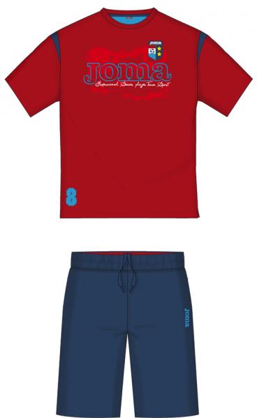 POLY SET (SHIRT+SHORT) RED-NAVY