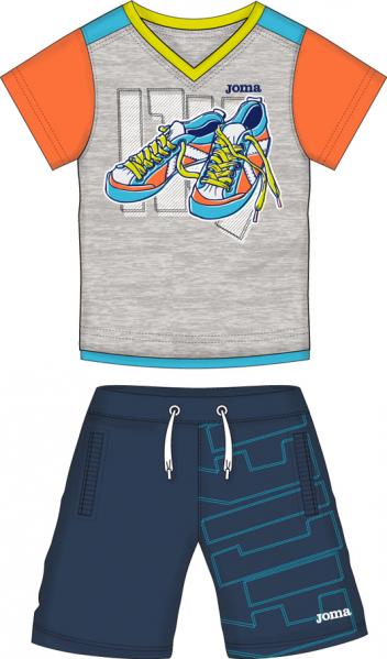 BLUE CLUB SET (SHIRT+SHORT) GREY-NAVY