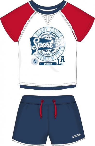 BLUE CLUB SET (SHIRT+SHORT) WHITE-NAVY