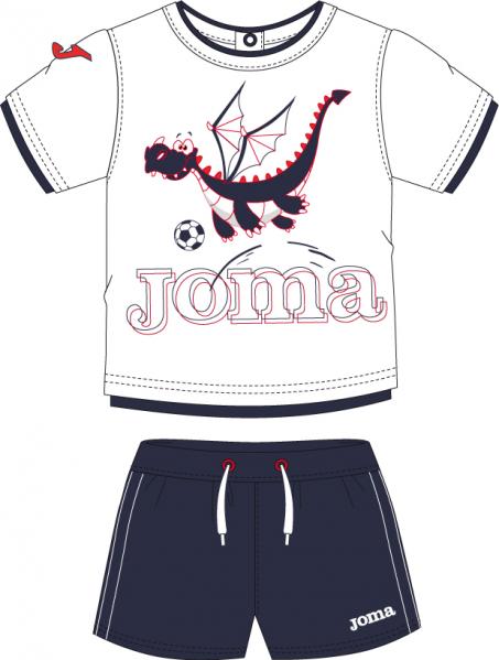 SET OF 2 PIECES WHITE-NAVY(T-SHIRT+SHORT)