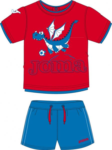 SET OF 2 PIECES RED-BLUE(T-SHIRT+SHORT)