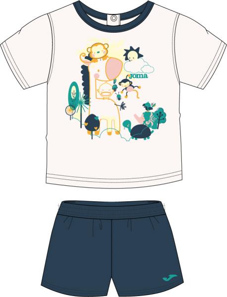 WHITE-NAVY BABY S/S SET