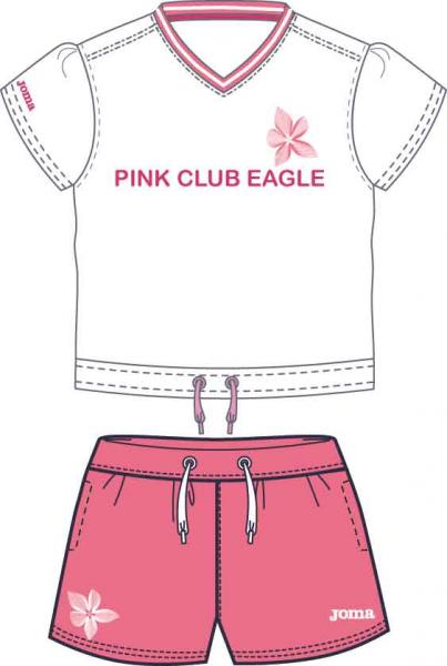 PINK CLUB SET SHIRT+SHORT WHITE-PINK