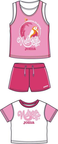 SET PINK CLUB 2 SHIRTS +SHORT PINK RED