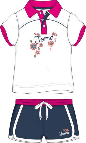 PINK CLUB SET (SHIRT+SHORT) WHITE-NAVY