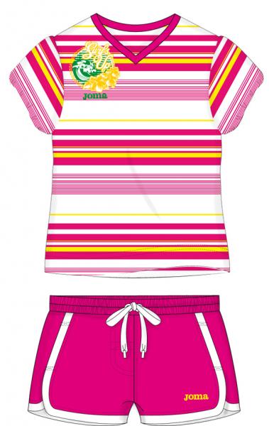 PINK CLUB SET (SHIRT+SHORT) RED-WHITE