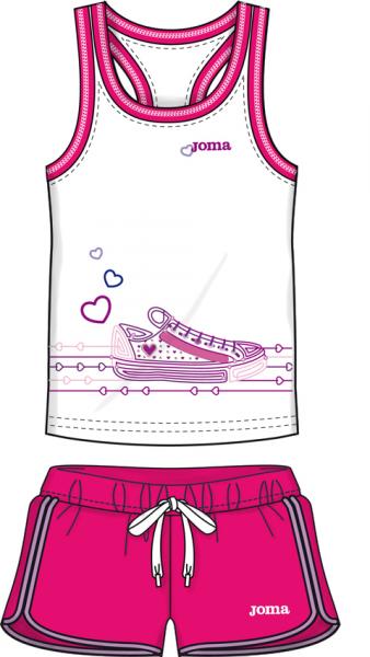 PINK CLUB SET (SHIRT+SHORT) WHITE