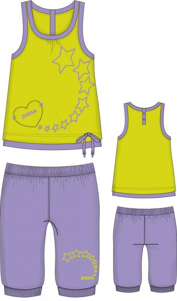 PINK CLUB SET (SHIRT+SHORT) LIME-WHITE
