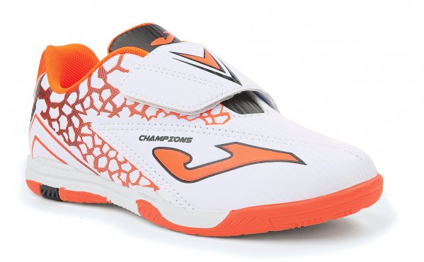 CHAMPION JR VELCRO 502 WHITE-ORANGE INDOOR