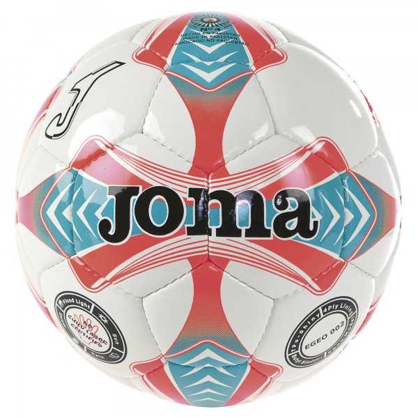 EGEO SOCCER BALL WHITE-ORANGE-TURQUOISE SIZE 4