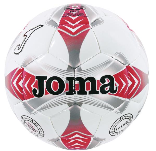 EGEO SOCCER BALL WHITE-RED-GREY SIZE 4