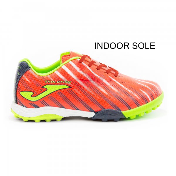 EVOLUTION JR 2037 CORAL-LEMON LACES INDOOR