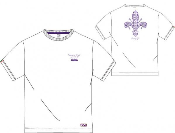CASUAL T-SHIRT FIORENTINA WHITE-PURPLE S/S