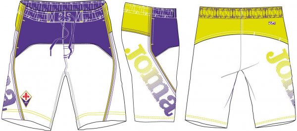 FIORENTINA SWIM SHORT WHITE-PURPLE