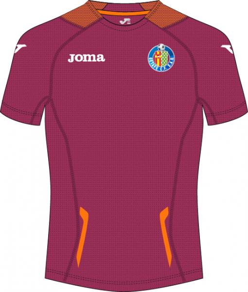 GETAFE TRAINING SHIRT S/S BURGUNDY-ORANGE 