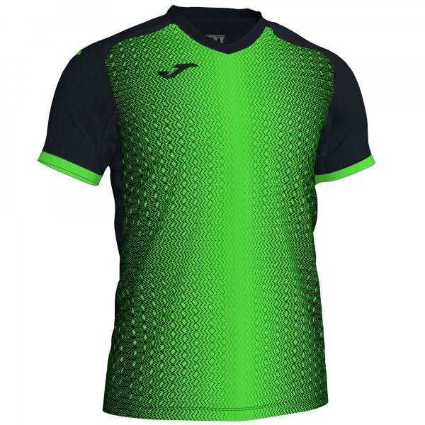 MARCO CECCHINATO T-SHIRT BLACK-GREEN FLUOR S/S