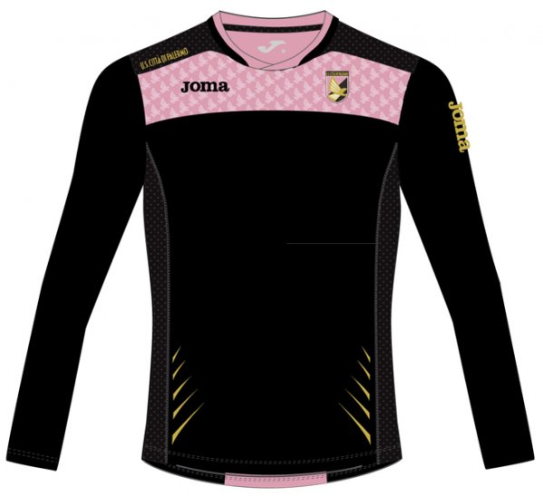 T-SHIRT TRAINING PALERMO BLACK-PINK L/S