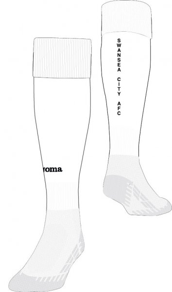1ST SOCKS SWANSEA WHITE