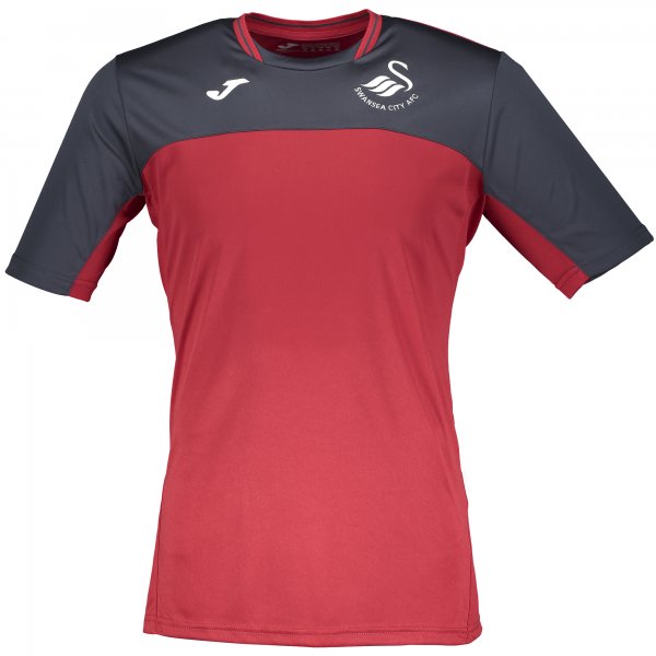 TRAINING T-SHIRT SWANSEA RED-GREY S/S R.