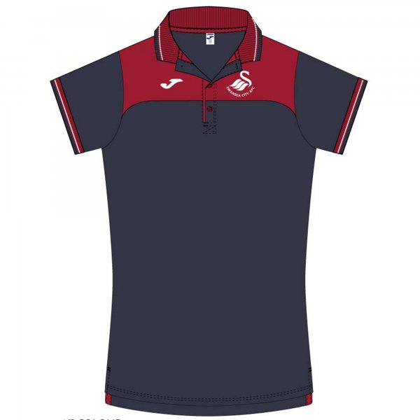 TRAINING POLO SHIRT SWANSEA GREY-RED S/S R.