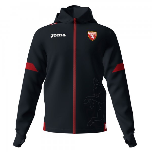 TRAINING HOODIED SWEATSHIRT ZIPPER TORINO BLACK